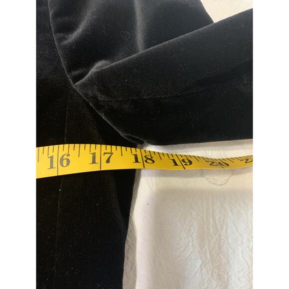 Ann Taylor Women’s 8P Black Velvet Blazer Jacket Open Front Long Sleeve Petite - Picture 3 of 7